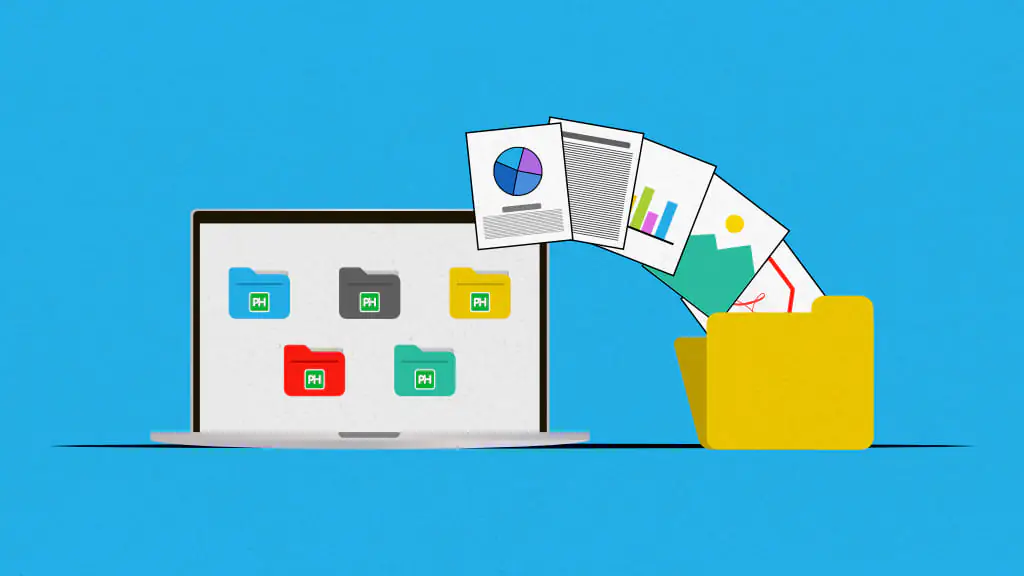 An overview of document management systems, showcasing various digital documents and a user interface.