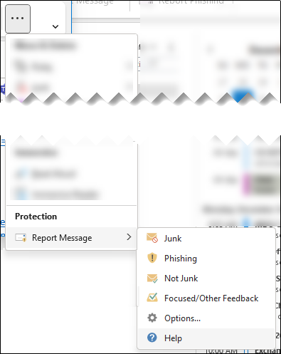 report message button in outlook
